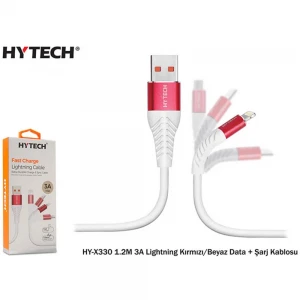 Hytech HY-X330 1.2M 3A Lightning Kırmızı-Beyaz Dat