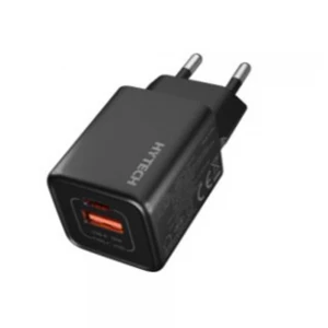 Hytech HY-XEG35 Type USB-C 35W PD + 18W USB QC 3.0 GAN PD-PPS Siyah Hızlı Ev Şarj Adaptörü