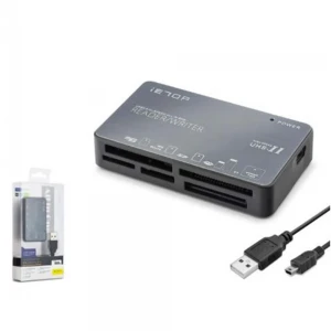 iETOP C208 USB All in One Kart Okuyucu CF SD MicroSD MS UHS-II 480 Mbps Alüminyum Gri