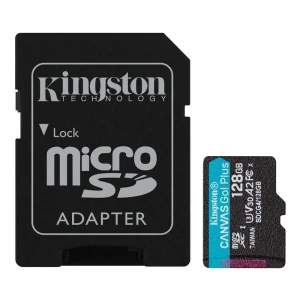 Kingston SDCG4-128GB 128GB microSDXC Canvas Go Plus Gen4 200MB-s A2 U3 V30 Card + ADP Hafıza Kartı