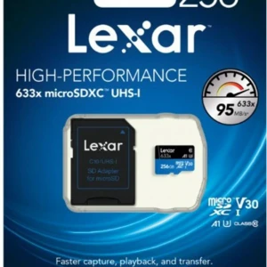 Lexar 512gb microSDXC™ UHS-I, SD adaptörlü, 100 MB-snye kadar okuma, 70 MB-snye kadar yazma