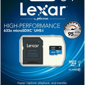 Lexar 64GB C10 A1 V30 U3  Hafıza Kartı + Adaptör