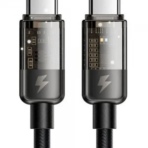 MCDODO CA-2840 Type-C To Type-C 100W Led Işıklı Power Off Hızlı Data Şarj Kablosu 1.2m - Siyah