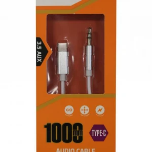 Megatech JH030 1Mt Aux Kablo Çelik TYPE-C 3.5AUX  (kutulu)