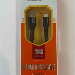 Megatech 3.1A 20W 1mt Örgülü Hasır Siyah Usb To TYP-C DATA KABLOSU