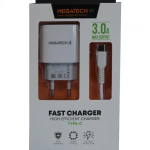 Megatech CC03(CC22-T3) 5v-3.0A Ev Şarj+Type-c Kablo Hızlı Şarj