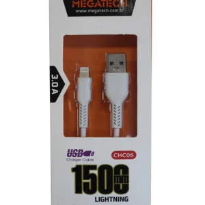 Megatech CHC06 Beyaz 2.1A 1,5mt  İphone Şarj Kablosu