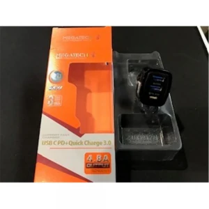 Megatech Siyah Qc 3.0 Pd 24w 4.8A Araç Şarj Cihacı 2Usb+1 Typ-c Grişi 