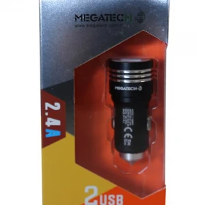 Megatech T05-M24 Renkli 2.4A 2Usb Çelik Araç Şarj Aleti