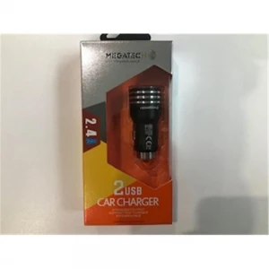 Megatech T05-M24 Siyah 2.4A 2Usb Çelik Araç Şarj Aleti 