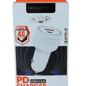 Megatech T-05M40 Beyaz  40W PD-USB Araç Çakmaklık Şarj Başlığı Hızlı Şarj