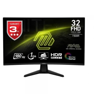 MSI 31.5" MAG 32C6 180Hz 1ms Full HD Adaptive Sync VA Kavisli Gaming Monitör