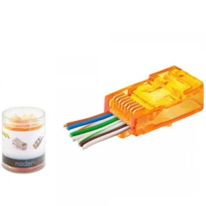 NODAR ND2405 CAT6 EZ RJ45 Konnektör 100 Adet Plastik Kutu -Turuncu