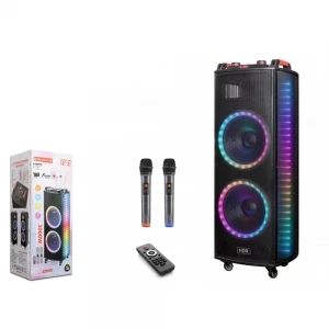 Nodar NDR1212S 12" Bluetooth Speaker Mikrofonlu Uzaktan Kumandalı 2x12" 400-330-1090MM