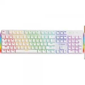North Shield White Red Switch Türkçe Q RGB Beyaz Mekanik Gaming Klavye