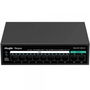 Ruijie-Reyee RG-ES110FG-P 10 Port 10-100 Mbps 2 Port Gigabit Uplink 8 Port 10-100 POE 110W Switch
