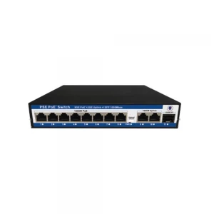Nova NVC-PSEG0821G 8 Port Poe+ 10-100 Mbps 2 Port 10-100-1000 Mbps Uplink 1 Port SFP Switch 120W