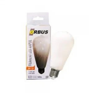 Orbus ORB-STM6W ST64 6W E27 Beyaz Cam Sarı Işık Dekoratif 540 Lm Led Ampul Ra80 220-240V-50Hz