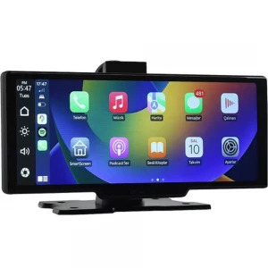 Ottocast 10" Taşınabilir Apple CarPlay & Android Auto, Ön & Arka Kameralı Araç Multimedya