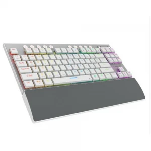 Rampage BERU Beyaz 2.4G + BT Wireless RED SWITCH Mekanik Gaming Oyuncu Klavye Slim  RGB