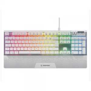 Rampage Carbon Beyaz RGB Q Gaming Oyuncu Klavye Bilek Destekli Red Switch