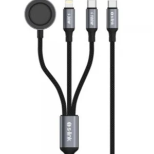 S-link Armor CLW-01 100W 1.2m Type-C to Type-C Lightning  Siyah Hızlı Şarj Kablosu