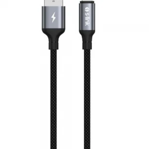 S-link Armor UL-01 12W 1.2m USB to Lightning PD Örgülü Metal Başlıklı Siyah Hızlı Şarj Kablosu
