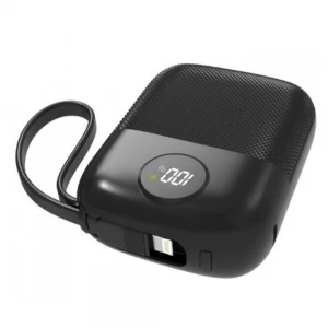 S-link MP110 10000mAh PD22.5W Type-C+Lightning Kablolu Siyah  Pil Şarj Cihazı Powerbank