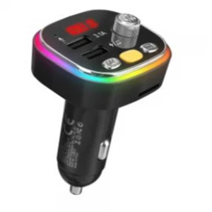 S-link SL-BT306 Çift USB 5V 3.1A Rainbow Işıklı Led Ekran TF Kartlı V5.0 Bluetooth Fm Transmitter