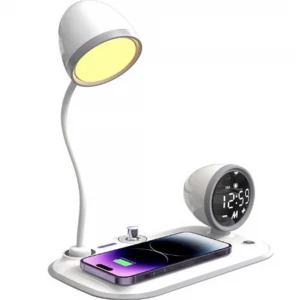 S-link SL-CW21 Beyaz Telefon Uyumlu Fast Şarj 15W Ayarlanabilir Led Işıklı  Masa Lambası