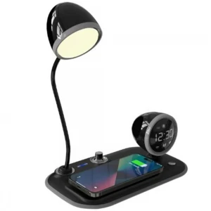 S-link SL-CW21 Siyah Telefon Uyumlu Fast Şarj 15W Ayarlanabilir Led Işıklı  Masa Lambası