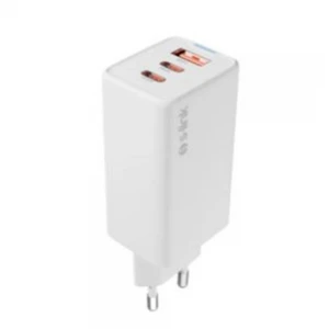 S-link SL-ECG65 2-USB-C + USB-A GAN PD 65W - QC 18W Type GAN PD-PPS Beyaz EV-NOTEBOOK Şarj Adaptör