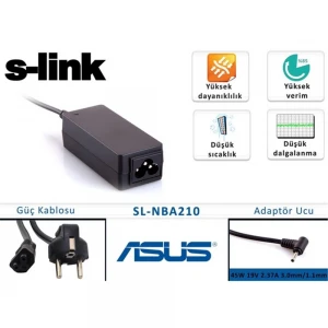 S-link SL-NBA210 45w 19v 2.37a 3.0-1.1 Ultrabook Adaptörü