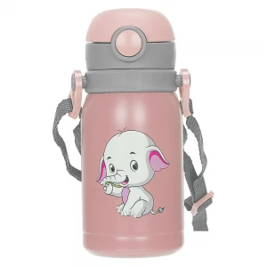 S-link SL-TM06 Pembe 300ML Iç 304 Dış 201 Taşınabilir Paslanmaz Çelik Kız Çocuk Termos Kupa-Bardak 