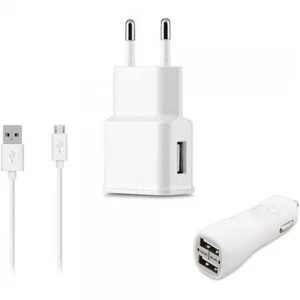 S-link SMG-454 Mico Usb Akıllı Telefon 2000ma 3in1 Ev 2li Araba Şarj Ve Kablosu