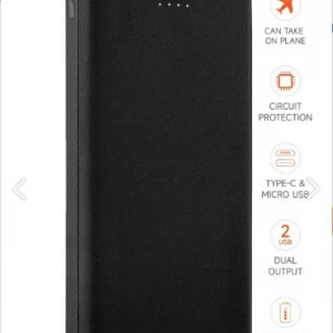 SnapMax SNP-3001 Siyah 10.000 mah Powerbank 2x USB Çıkışlı 1 Type-C ve 1 Micro Girişli