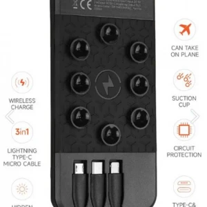 Snapron SNP-3003 10.000 Mah Vantuzlu Wireless Kablosuz ve 3in1 Kablolu Powerbank