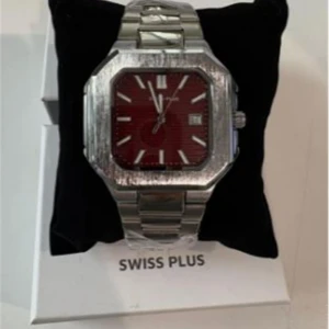 Swiss Plus Man Watch Premium Seri Model-9 RS23146 Bordeaux-Silver(Kol Saati)