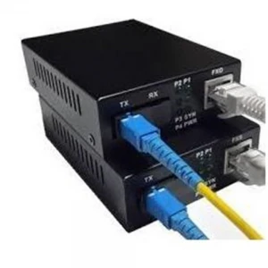 Teldata Media Converter Single Mode 10-100-1000 20 Km Dual Sc 2 Li Paket Set