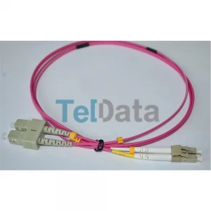 TELDATA TLD-SCLCOM41 SC-UPC-LC-UPC MM DX OM4 1 METRE FIBER OPTIK PATCHCORD