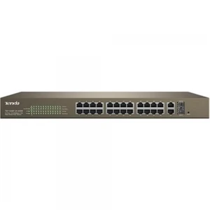 Tenda TEF1226P-24-370W 24 Port Poe+ 10-100 2 Port 10-100-1000 2 Port SFP Switch Çelik Kasa Rack