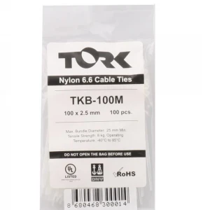Tork TKB-100M 2.5-100 Beyaz Kablo Bağı 100lü Paket