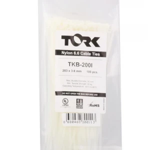 Tork TKB-200I 3.6-203 Beyaz Kablo Bağı 100lü Paket