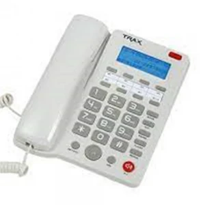 TRAX TC605 Beyaz PB 16 Haneli LCD Ekran Handsfree Pilsiz Çalışma  Masa Üstü Telefon