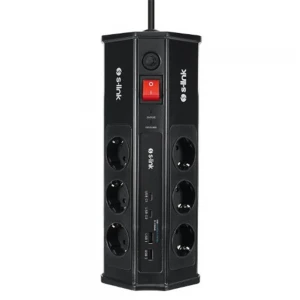 S-link PRZ03 PrizHive 3M 630 Joule 1.5mm 2 USB 2 TypeC 2.4A-5V 500V 6000V 6lı Akım Korumalı Priz