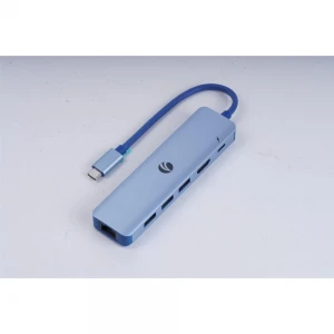 Vcom CUE55 Mavi Type-C To Hdmi(4K@30Hz)+Gigabit LAN+Usb3.0+Pd 3.0 100W Çoklayıcı
