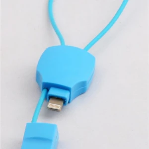 Vcom M533 İphone-Micro Kablo 21,5cm Mavi Çift Uçlu