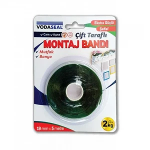 Vodaseal Çift Taraflı Montaj Bandı 19mmX5 Mt Şeffaf Vhb Bandı (Banyo- Mutfak- Cam-Ayna)