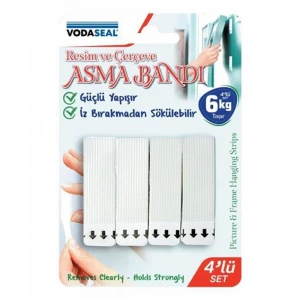 Vodaseal Resim Çerçeve Asma Bandı (6kg Taşır İz Bırakmaz) 4lü